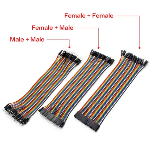 Dupont Jump Ribbon Wire M-F M-M F-F Jumper Breadboard Cable Lead For Arduino UK 3