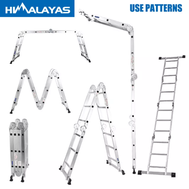 2.6M/3.6M Multi Purpose Aluminium Folding Ladder Step Extension Scaffold VIC 3