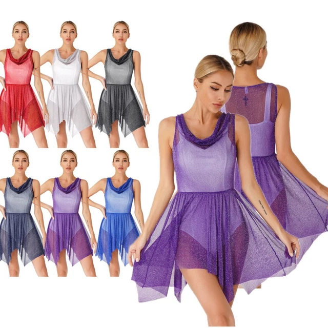Robe Danse Lyrique Femme Danse Liturgique Transparente Paillette Praise Dress