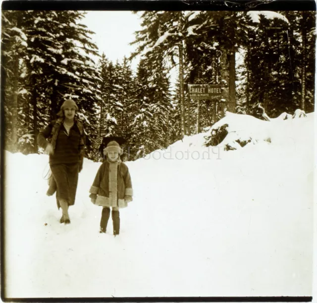 FRANCE Alps snow mountain door neck, photo stereo glass plate VR3L8n2