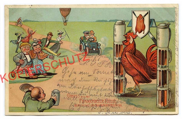 AK Litho 1903 * Gruss aus der Frankfurter Hütte BERLIN-N.O. Gasthaus Gaststätte