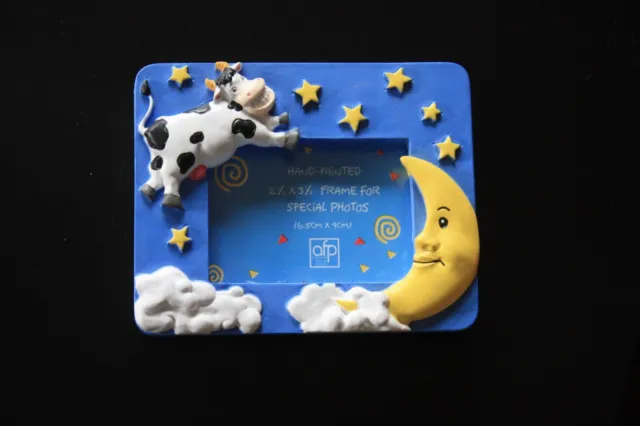 Nursery/Children Cow Jumped over the Moon Star Cloud  Blue Decorative Frame 