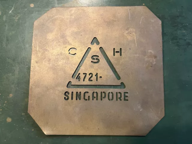 fustella stampo matrice in ottone Singapore vintage epoca collezione