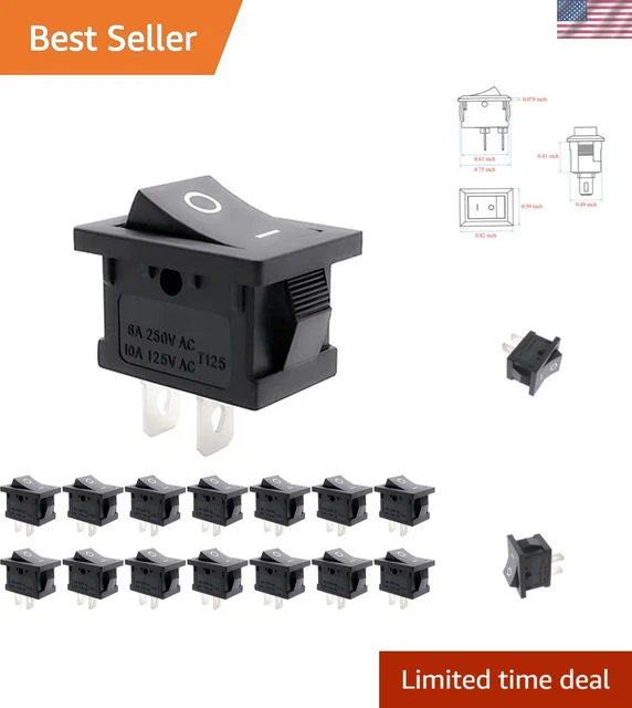 COMPACT 15 PCS Black On/Off Rocker Switches for Home Appliances - Easy ...