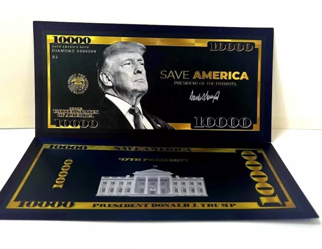 ★★ Billet Noir Polymer  " Or " Du 10000 Dollars Trump ★★ B