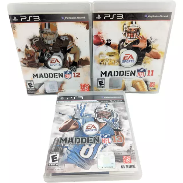 PS3 Madden 11, 12, 13 Bundle Lot Of 3 Games PlayStation 3 PS3 NFL
