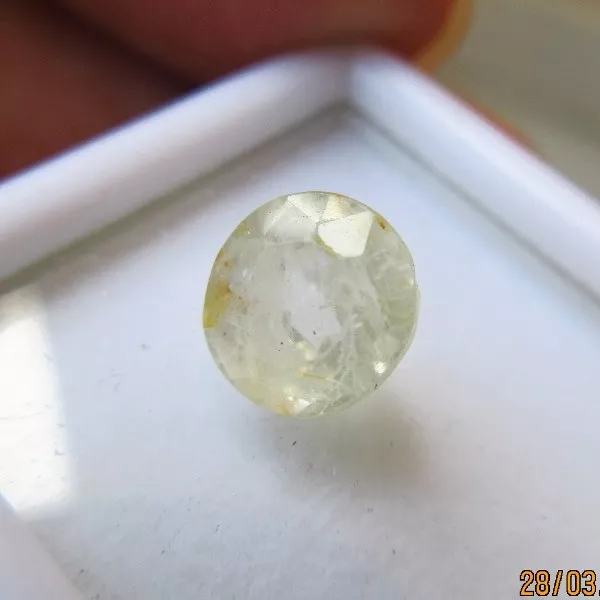 Lab Cert 2.92 Ct Natural Unheated 3.25rt Ceylon Yellow Sapphire Pukhraj For Guru 2