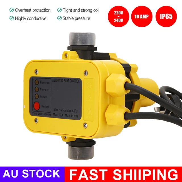 AUTOMATIC ELECTRONIC WATER Pump Pressure Control Controller Yellow 220V ...