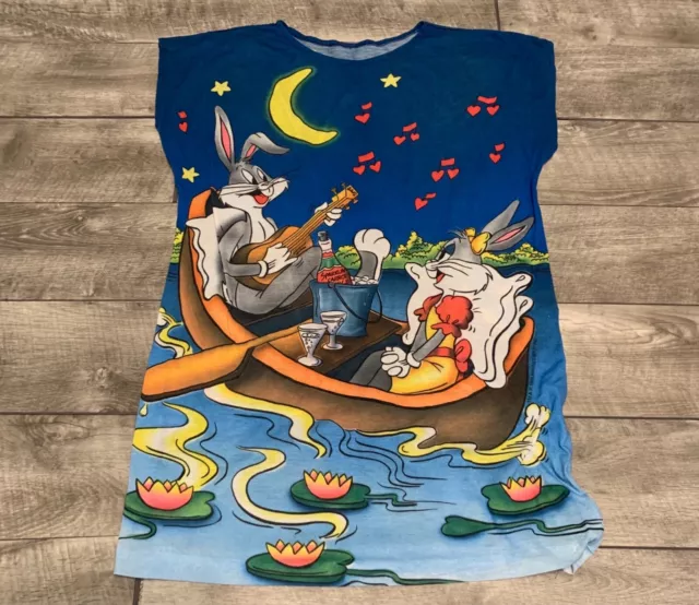WARNER BROS LOONEY Tunes Bugs & Lola Bunny Print T Shirt Tee Womens XL 