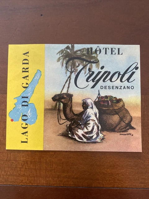 etichetta hotel albergo valigia luggage label Italia HOTEL TRIPOLI DESENZANO