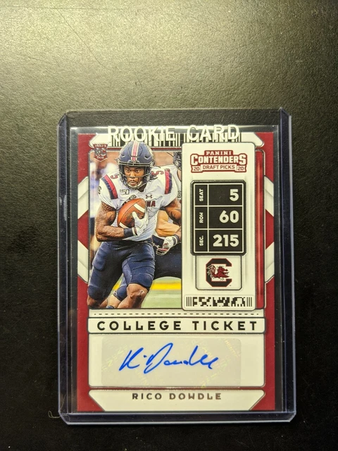 Rico Dowdle 2020 Panini Contenders Draft Picks College Ticket Autograph