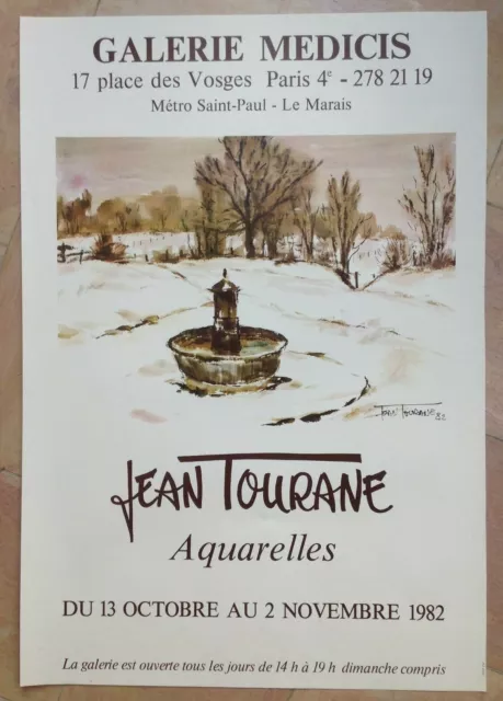 Jean Tourane Affiche Originale Exposition 1982 Galerie Medicis Paris