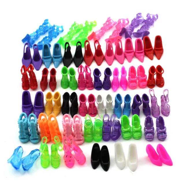 40 Pairs of Doll Size Shoes Boots Heels for Girls Doll Random Color