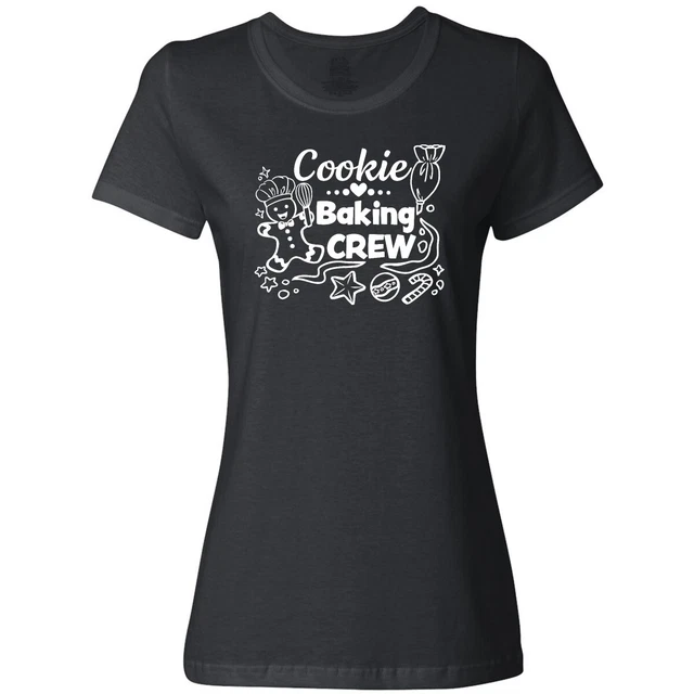 Inktastic Cookie Baking Crew Gingerbread Man, Star, Candy Cane Women's T-Shirt