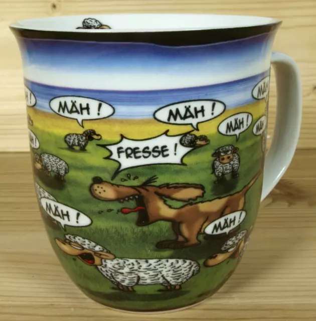 Kaffeebecher Hund & Schafe Hösti Becher Maritim Tasse Porzellan Inhalt 400ml