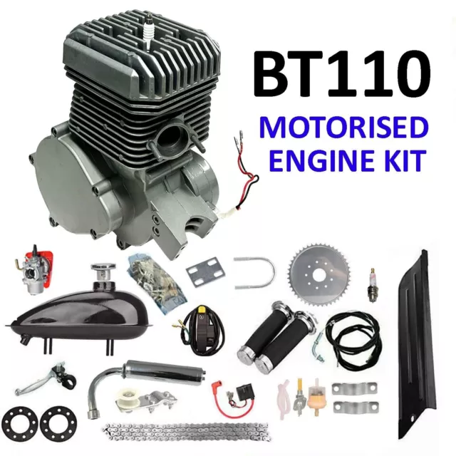 2nd Generation V2 BT 110CC BIG BORE PERFORMANCE Push Bike Motorized Engine Kit