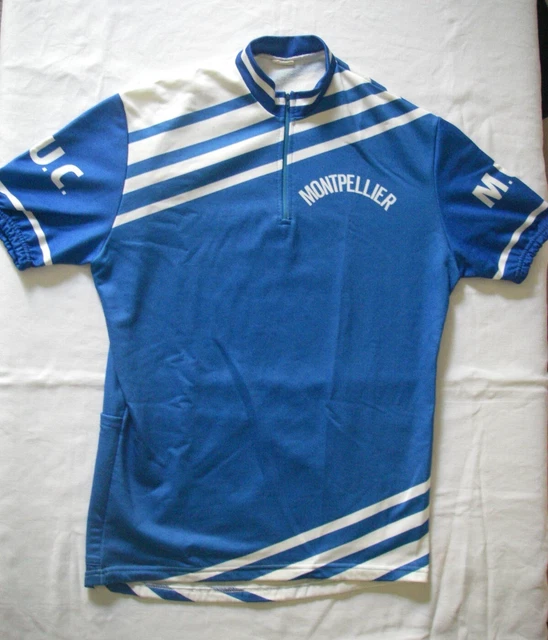 Maillot Cycliste Vintage Années 70 - Tricots Du Rocher Cyclo Club Luquet Garderes Taille 3