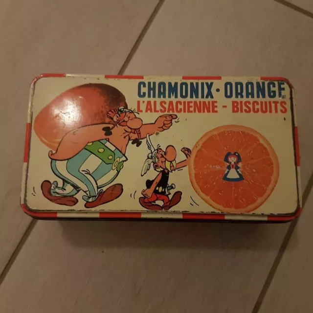 Boite metal Asterix et Obelix Chamonix Orange l’Alsacienne vintage collection