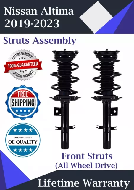 Front Struts For 2019-2023 Nissan Altima 2.0L Turbo 2.5L AWD Lifetime Warranty