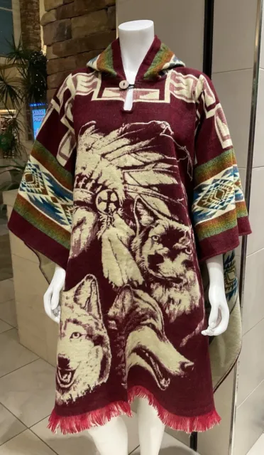 Handmade ALPACA Wool Poncho, Native American, Nice And Warm And Easy To Wear
