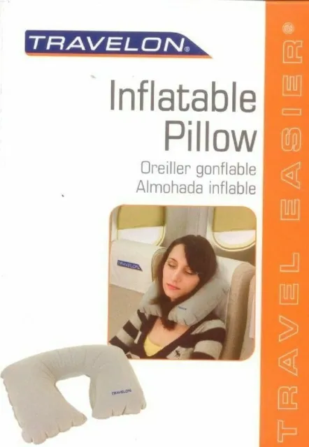 Travel Neck Pillow Airplane Inflatable U Shaped Comfort Reusable Auto Car NEW