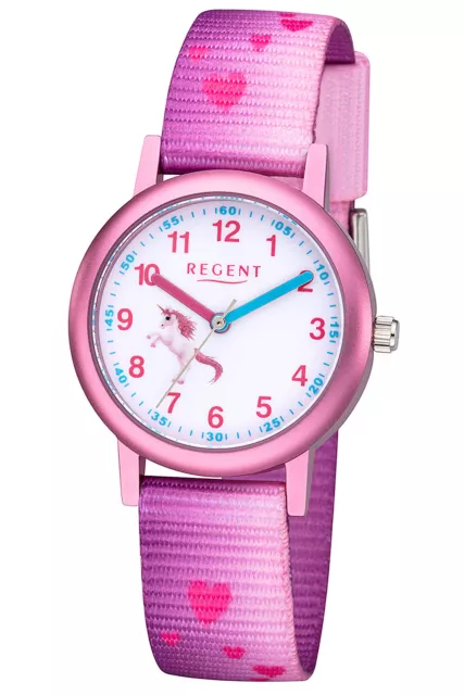 Regent Montre pour Enfants pour Fille Licorne Rose Ø 30 MM F-1207