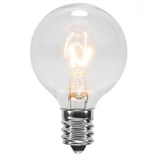 25 Pack Clear G40 Globe Light Bulbs for Patio String Lights Fits E12 and C7 B...