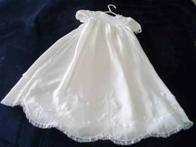 Beautiful  Long Baby's Christening/ Baptismal Gown / Or Dress For Large Doll