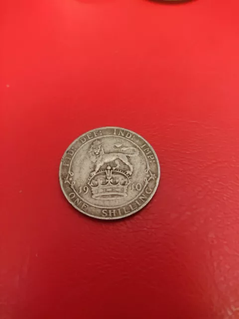 1910 Great Britain Silver One Shilling, KM# 800