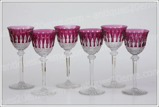 Set 6 verres à vin du Rhin en cristal de St Louis modèle Tommy - Roemer glasses