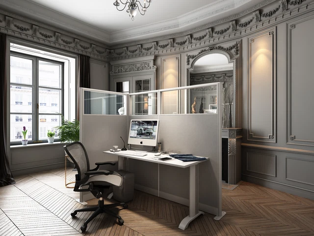 5X3 Cubicles- 51″ H- ONE MAN Glazed L Shape Office Workstations-U