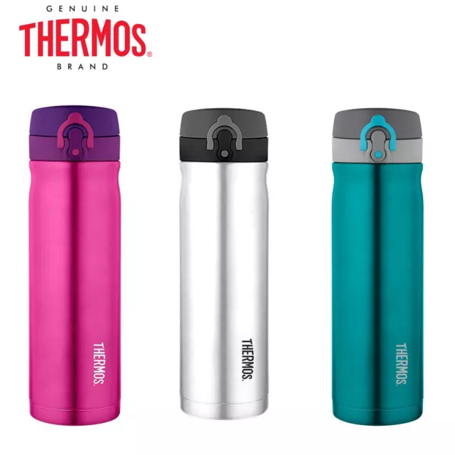 NEW Thermos S/Steel Vacuum Insulated Direct Drink Bottle 470ml Flask Pink Teal