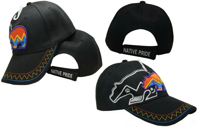 Gorra Negra Bordada Native Pride Cabeza De Vaca Longhorn