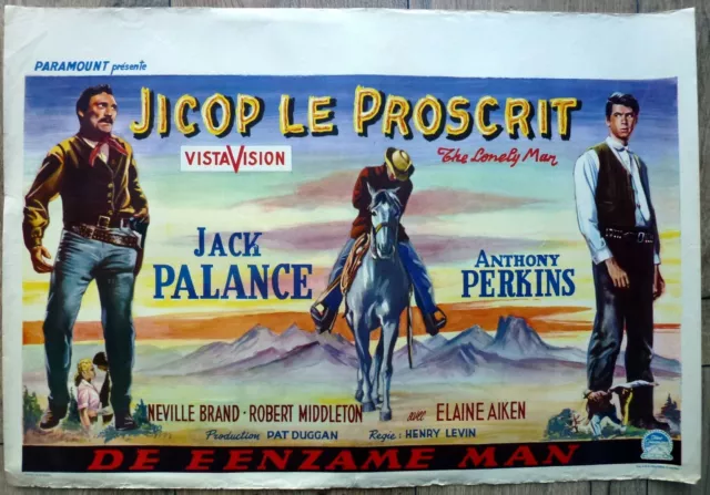 belgian poster western THE LONELY MAN, JACK PALANCE, ANTHONY PERKINS