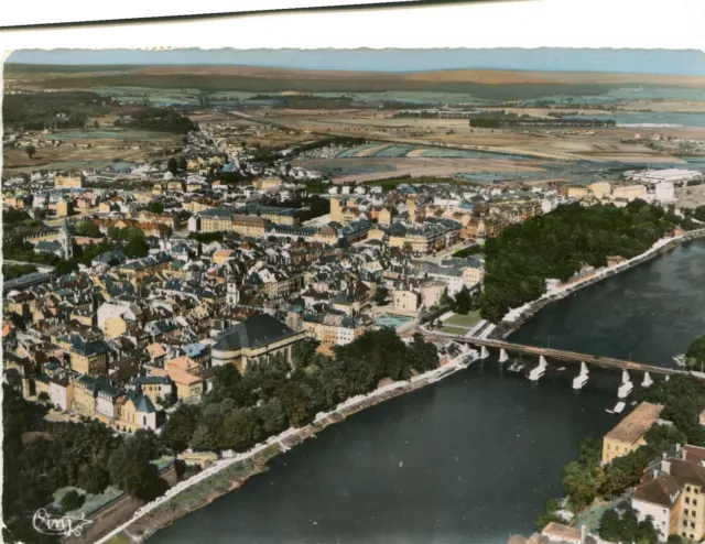 Carte THIONVILLE Vue générale aérienne et la Moselle