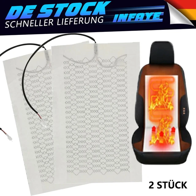 Heizmatte 12v 4X KFZ-Carbon Sitzheizung Universal-Heizmatten Nachrüstsatz Für PKW,LKW BUS~ 12V Zusatzheizung Auto
