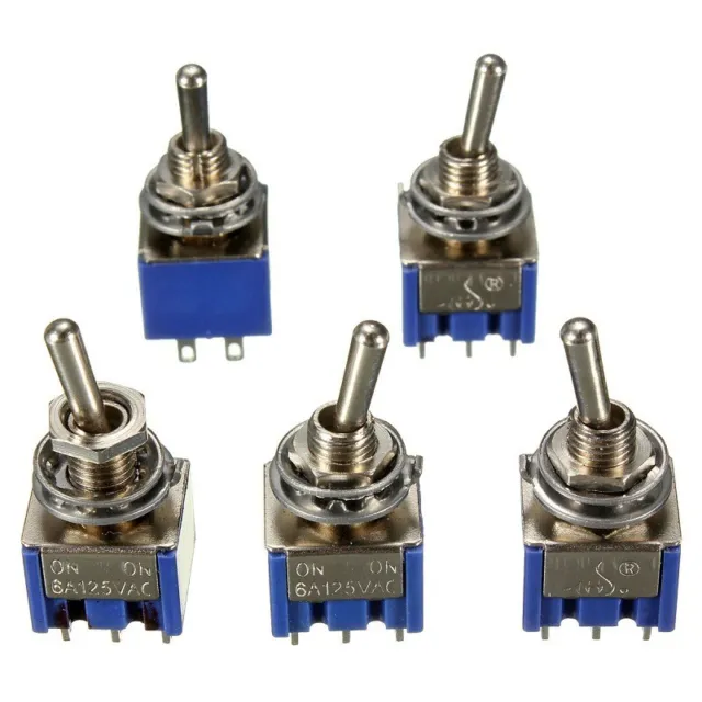 20Pcs Mini Latching Toggle Switch DPDT ON-ON AC 6A/125V 3A/250V 6 Terminal