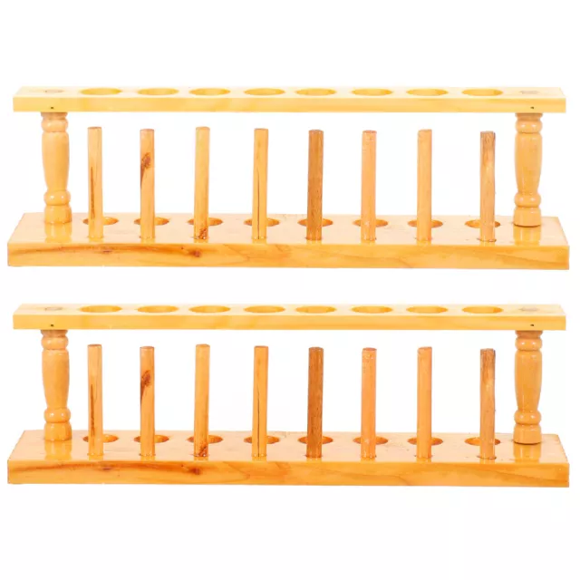 2 Pcs Test Tube Rack Wooden Magnetic Storage Laboratory Shelf