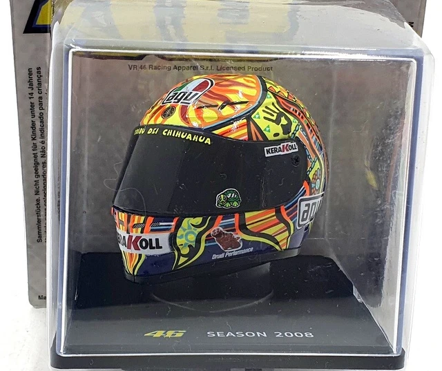 Minichamps Valentino Rossi Modèle Casque Échelle 1:8 Agv Motogp Gp Mugello 2011