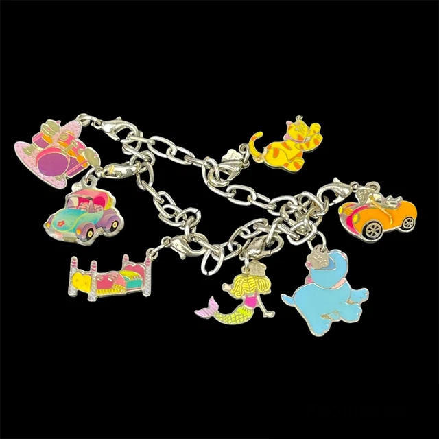 Groovy Girls Enamel Charm Bracelet Kikko Cat Mermaid VW Beetle Bug Manhattan Toy