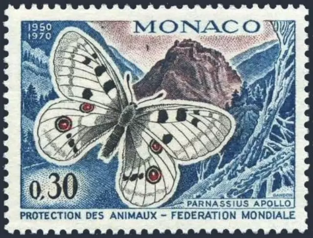 Monaco #YT809 MNH 1970 Anniv Animal Protection Apollo [760]