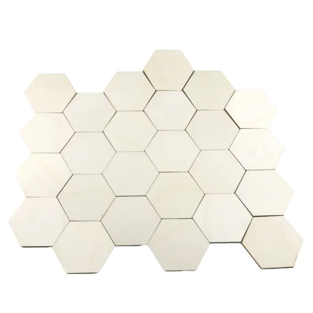 50 Pack Hexagon Wood Pieces Unfinished Signs Simple Style Wedding Decorations
