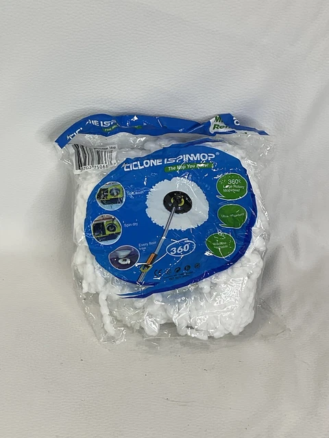 New Ciclone Ispinmop White Super Absorbent Refill Open Bag Microfiber Mop Head
