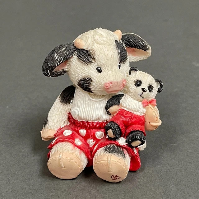 Enesco 2007 Luv-a-bull Cow with Teddy Bear Figurine by Mary Rhyner-Nadig