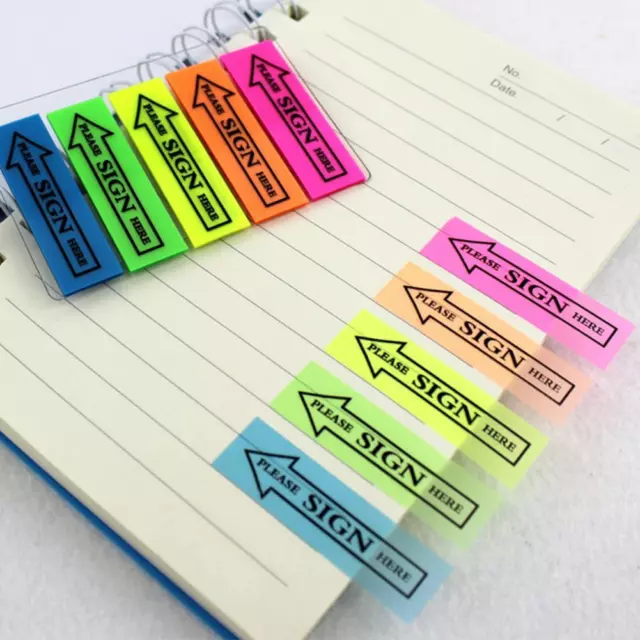 100pcs Sticky Notes 44x12.5mm Plastic Cement Divider Self-Stick Notes for Study