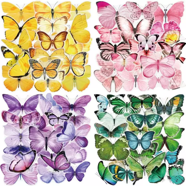 160 PCS Purple Butterfly Stickers, Transparent Colorful Butterfly Stickers, PET
