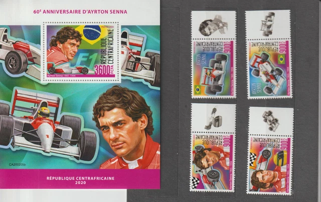 Formula 1 McLaren MP4/4, Ayrton Senna 60th Anniversary,Block und 4 Marken