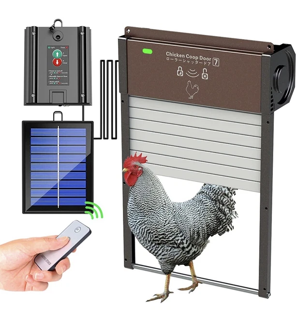 AUTOMATIC CHICKEN COOP Door, Solar Powered Chicken Door with Timer
