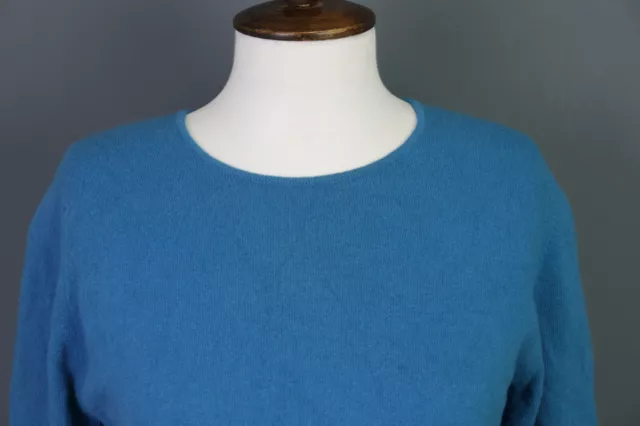 JOHNSTONS Lamora Blue Wool Blend Crew Neck Sweater Size S/M 2