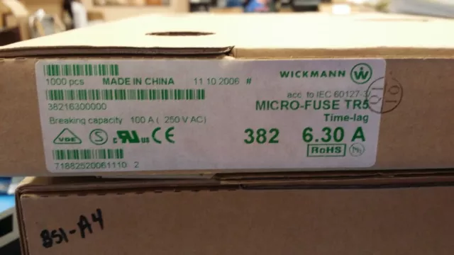 (5 PCS) 38216300000 WICKMANN Time Lag Slow Blow Acting 6.3A 250V Radial ROHS